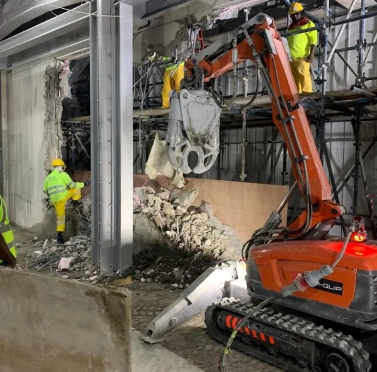 Dubai Festival City -Robotic demolition of precast panels · concrete cutting · coring